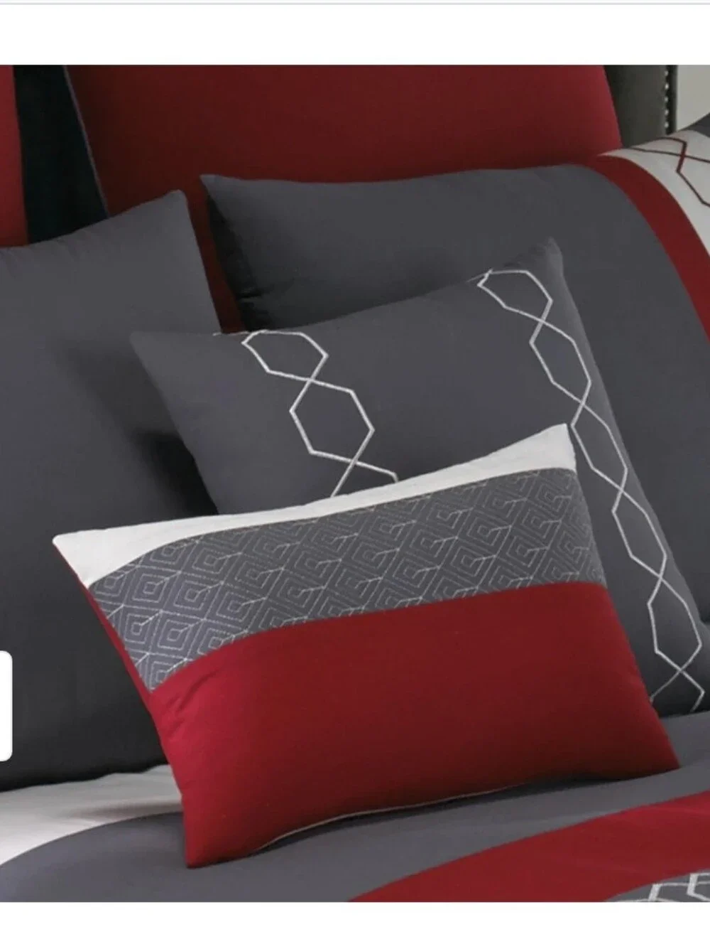 Riverbrook Home Cypress Red 8 Piece Comforter Set - Red/Grey - Queen
